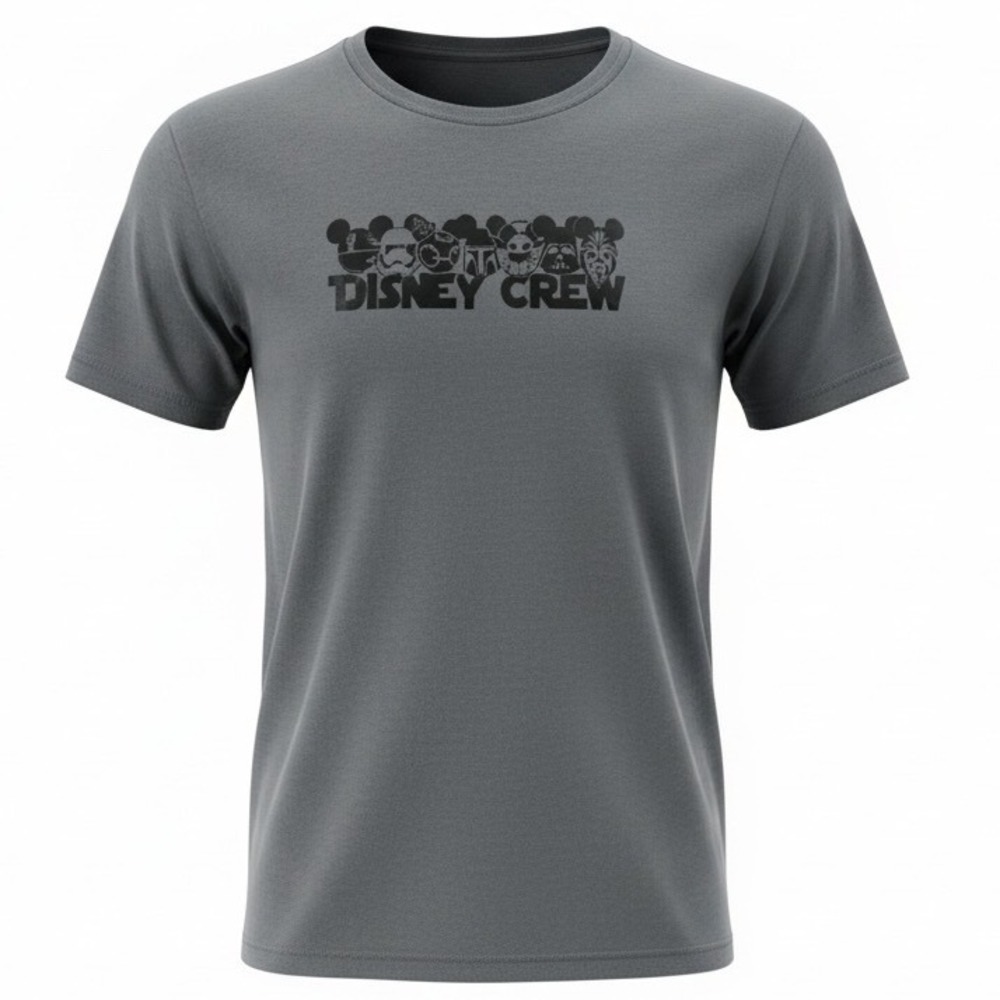 Disney Star Wars Crew T-Shirt Mens Medium Gray Mickey Ears‎ Graphic Short Sleeve